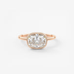 Elongated Cushion East West Bezel Lab Grown Diamond Engagement Ring