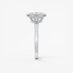 Cushion Three Stones Lab Grown Diamond Engagement Ring