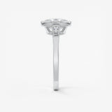 Cushion Three Stones Lab Grown Diamond Engagement Ring