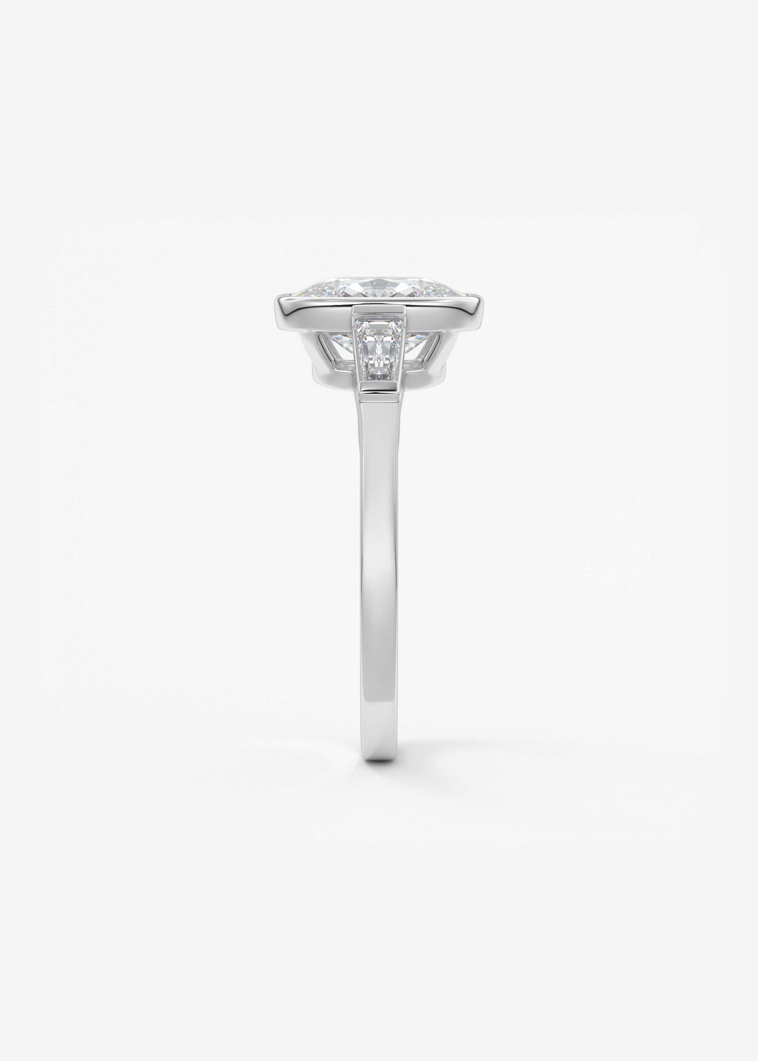 Cushion Three Stones Lab Grown Diamond Engagement Ring