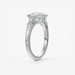 Cushion Three Stones Lab Grown Diamond Engagement Ring