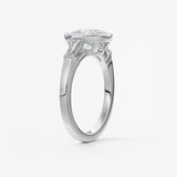 Cushion Three Stones Lab Grown Diamond Engagement Ring