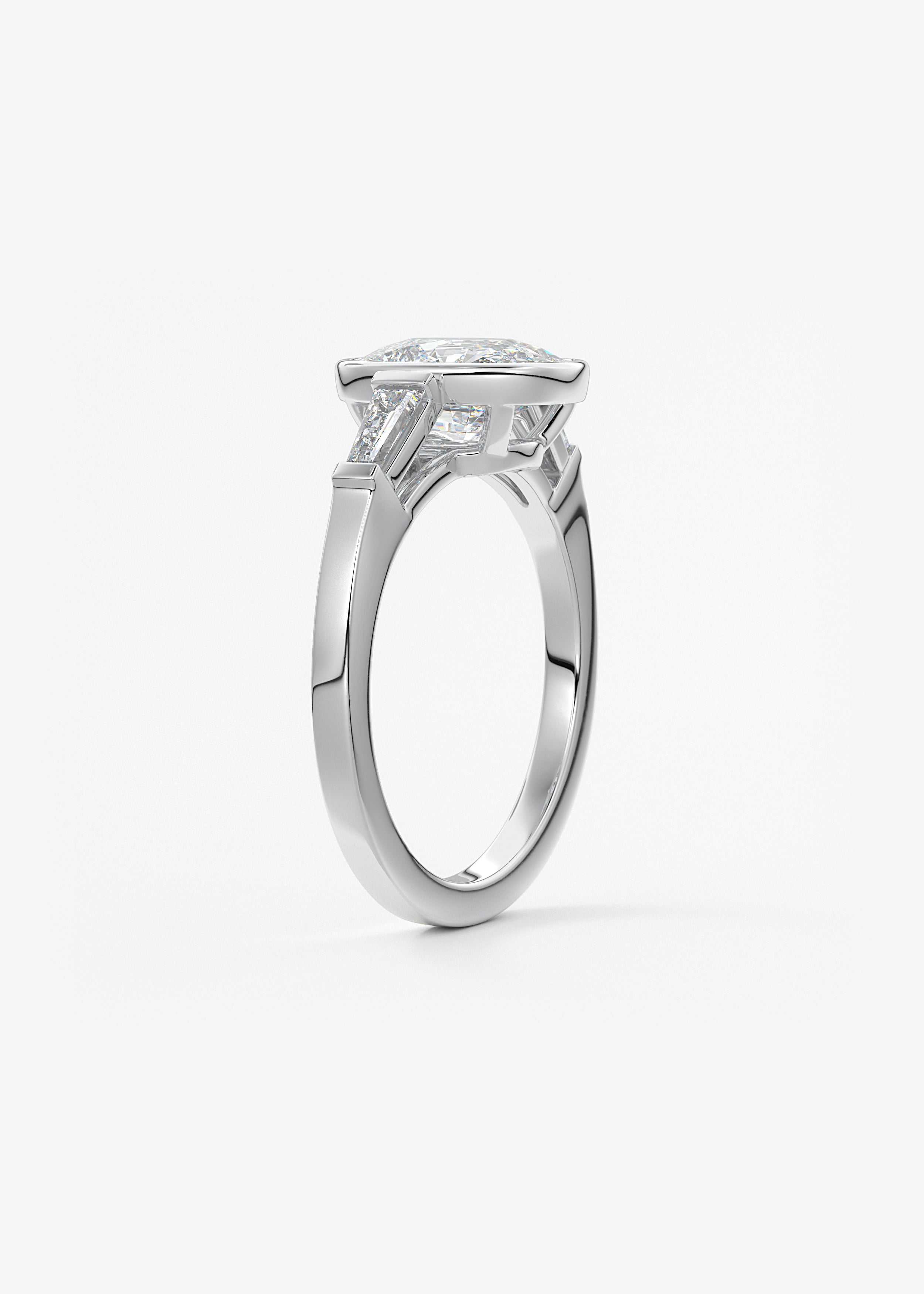 Cushion Three Stones Lab Grown Diamond Engagement Ring