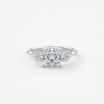 Cushion Three Stone Lab Grown Diamond Engagement Ring