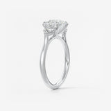 Cushion Three Stone Lab Grown Diamond Engagement Ring