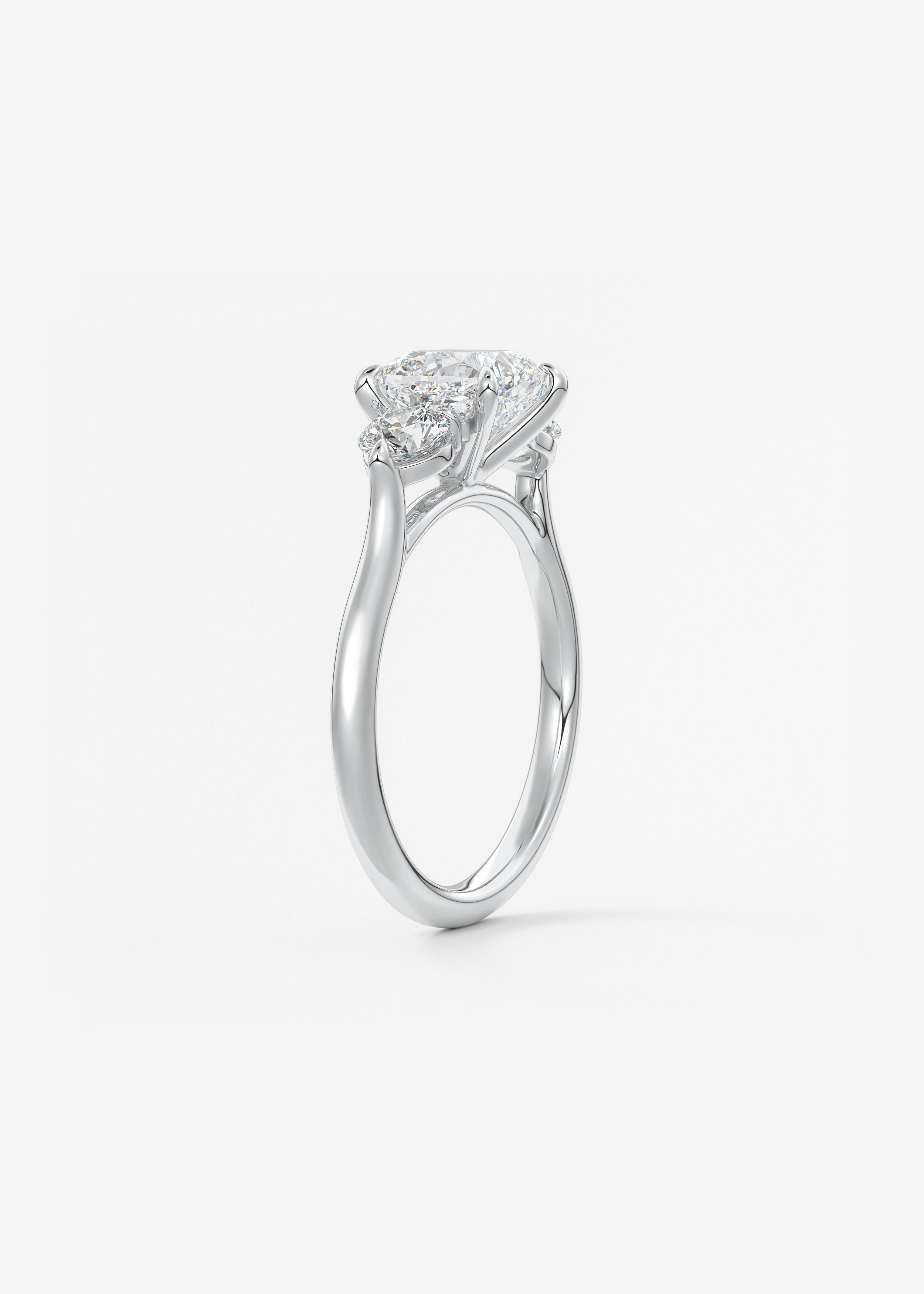 Cushion Three Stone Lab Grown Diamond Engagement Ring