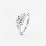 Cushion Three Stone Lab Grown Diamond Engagement Ring