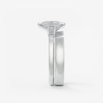 Elongated Cushion Three Stone Bezel Lab Grown Diamond Engagement Ring
