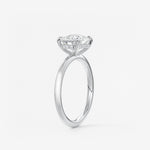Elongated Cushion East West Hidden Halo Lab Grown Diamond Engagement Ring