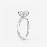 Elongated Cushion East West Hidden Halo Lab Grown Diamond Engagement Ring