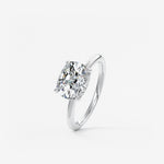 Elongated Cushion East West Hidden Halo Lab Grown Diamond Engagement Ring