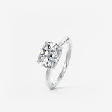 Elongated Cushion East West Hidden Halo Lab Grown Diamond Engagement Ring