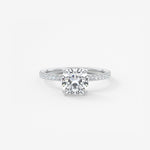 Cushion Hidden Halo Pave Lab Grown Diamond Engagement Ring