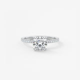 Cushion Hidden Halo Pave Lab Grown Diamond Engagement Ring