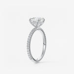 Cushion Hidden Halo Pave Lab Grown Diamond Engagement Ring