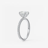 Cushion Hidden Halo Pave Lab Grown Diamond Engagement Ring