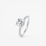 Cushion Hidden Halo Pave Lab Grown Diamond Engagement Ring