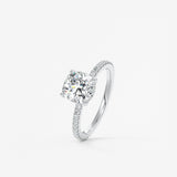 Cushion Hidden Halo Pave Lab Grown Diamond Engagement Ring