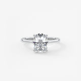 Elongated Cushion Cathedral Lab Grown Diamond Engagement Ring