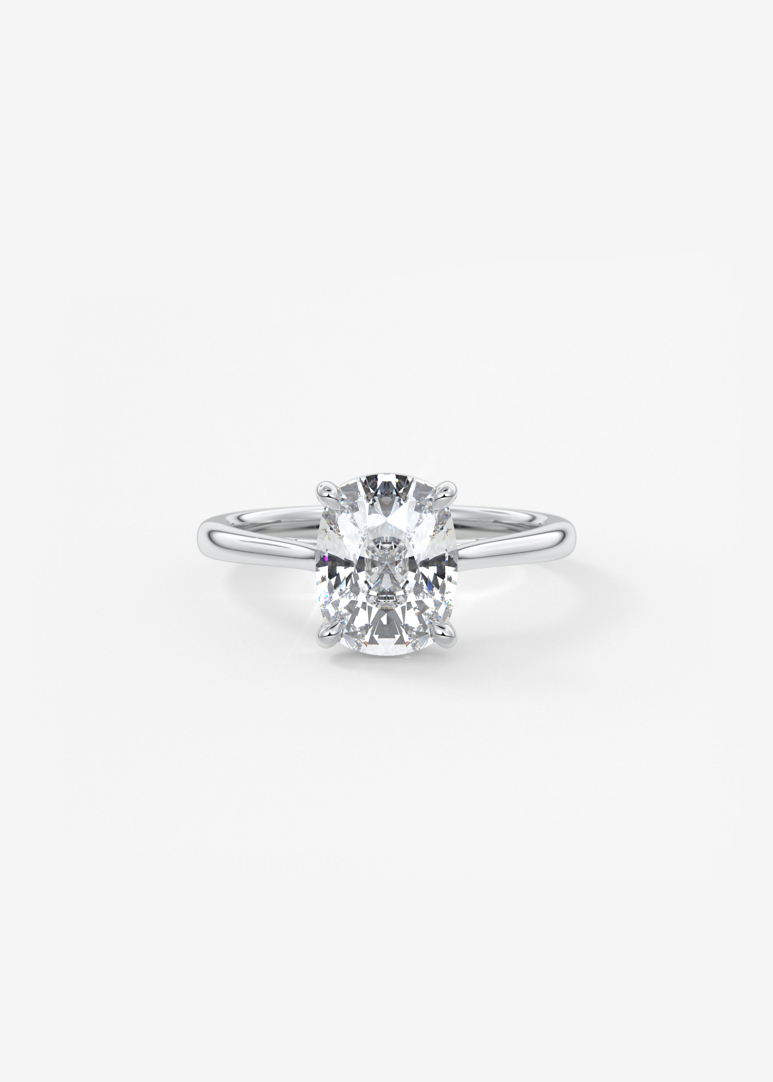 Elongated Cushion Cathedral Lab Grown Diamond Engagement Ring