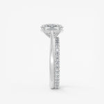Elongated Cushion Cathedral Lab Grown Diamond Engagement Ring