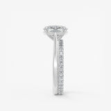 Elongated Cushion Cathedral Lab Grown Diamond Engagement Ring