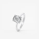 Elongated Cushion Cathedral Lab Grown Diamond Engagement Ring
