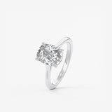 Elongated Cushion Cathedral Lab Grown Diamond Engagement Ring