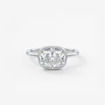 Elongated Cushion East West Bezel Lab Grown Diamond Engagement Ring