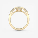 Cushion Three Stones Lab Grown Diamond Engagement Ring