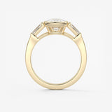 Cushion Three Stones Lab Grown Diamond Engagement Ring