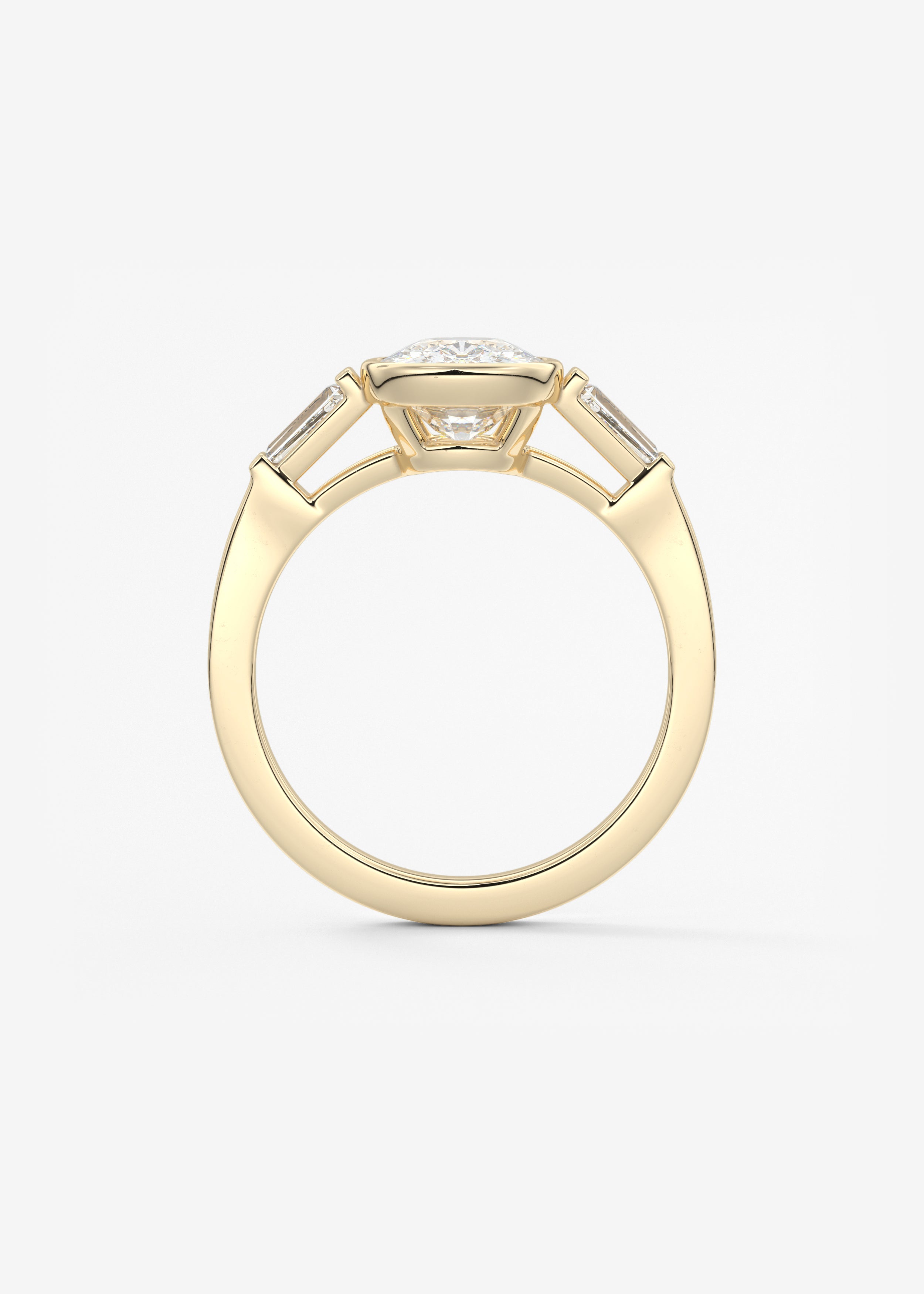 Cushion Three Stones Lab Grown Diamond Engagement Ring