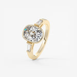Cushion Three Stones Lab Grown Diamond Engagement Ring