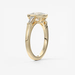 Cushion Three Stones Lab Grown Diamond Engagement Ring