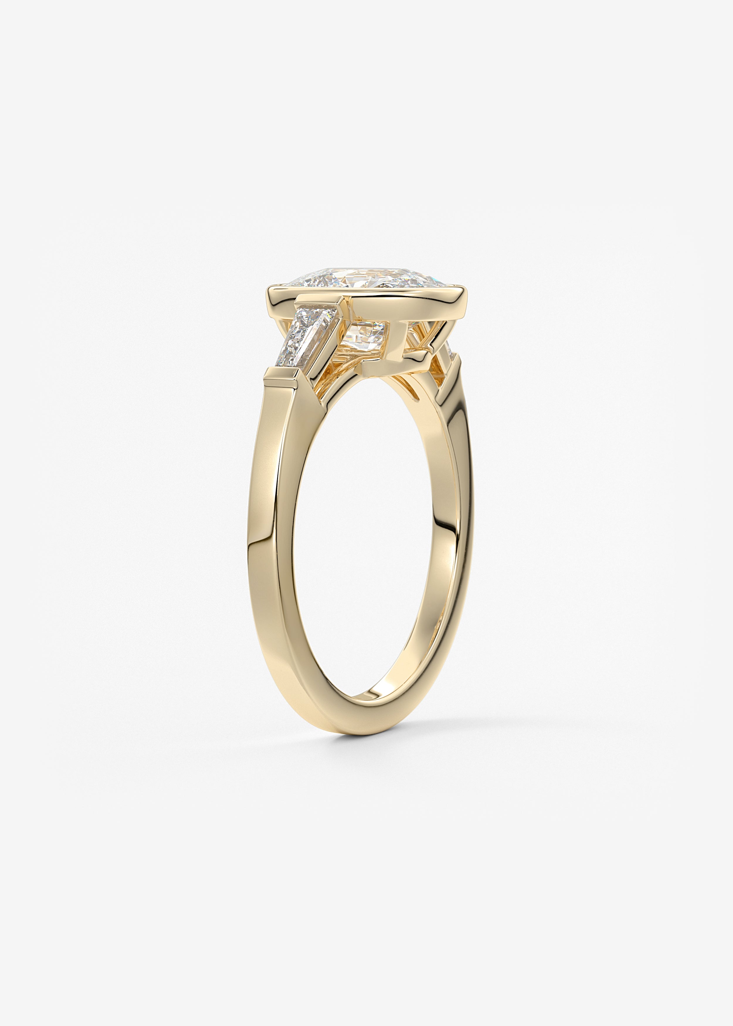 Cushion Three Stones Lab Grown Diamond Engagement Ring