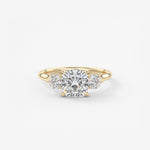 Cushion Three Stone Lab Grown Diamond Engagement Ring