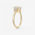 Cushion Three Stone Lab Grown Diamond Engagement Ring
