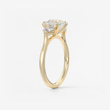 Cushion Three Stone Lab Grown Diamond Engagement Ring
