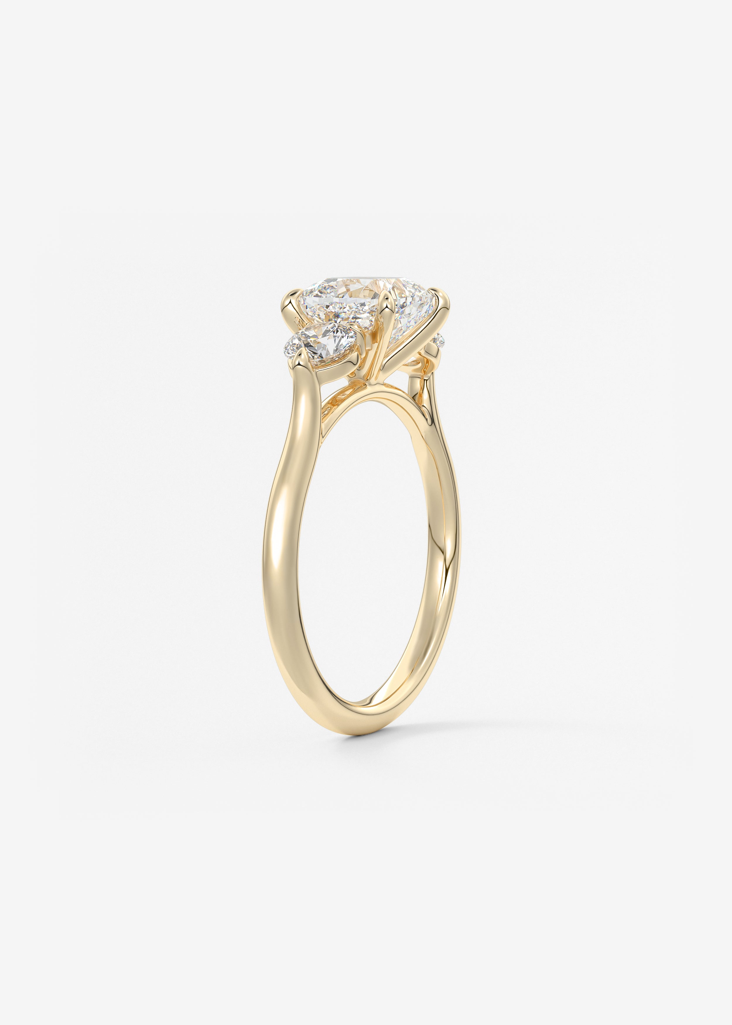 Cushion Three Stone Lab Grown Diamond Engagement Ring