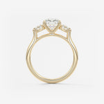 Cushion Three Stone Lab Grown Diamond Engagement Ring