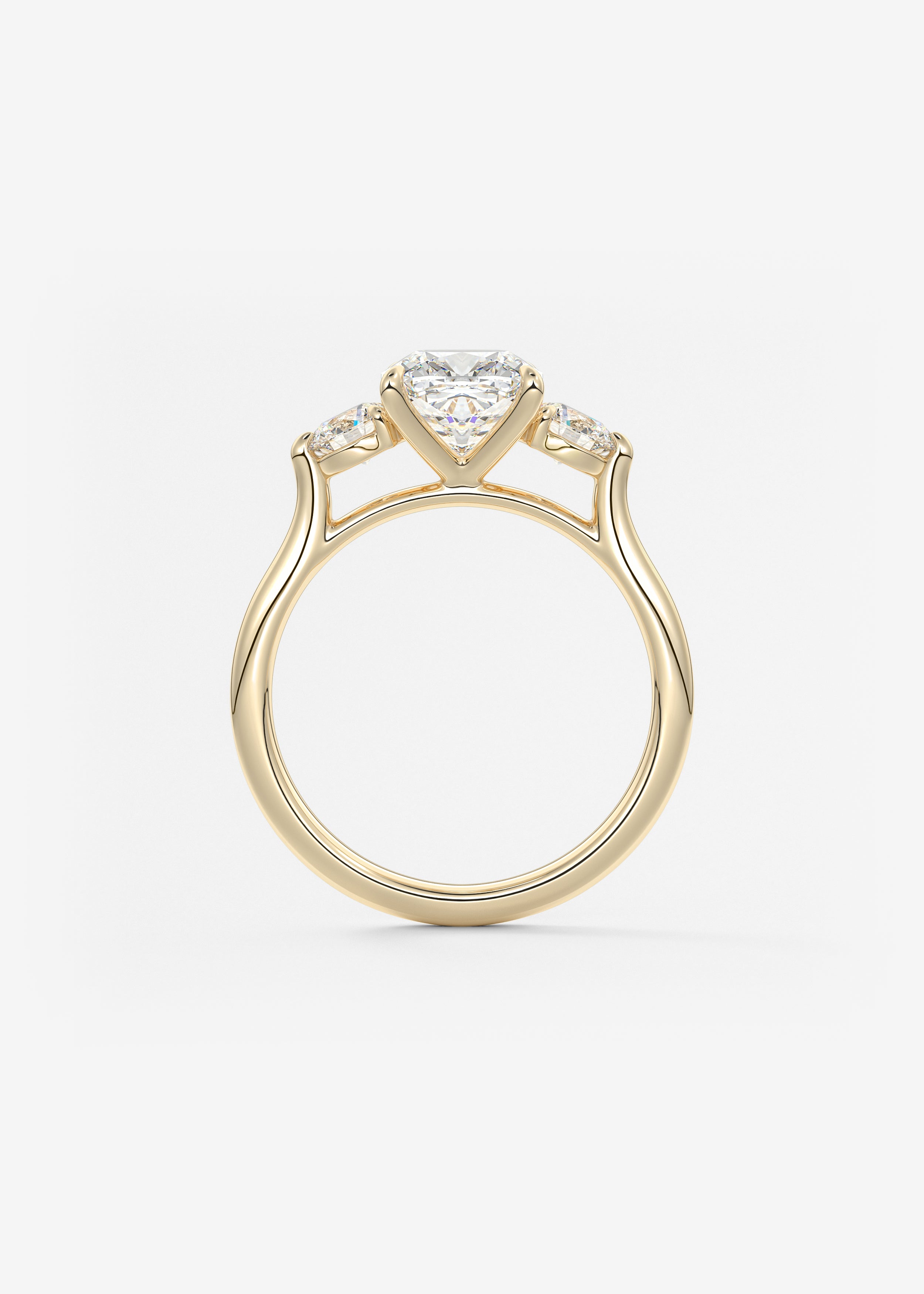 Cushion Three Stone Lab Grown Diamond Engagement Ring
