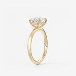 Elongated Cushion East West Hidden Halo Lab Grown Diamond Engagement Ring