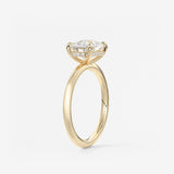 Elongated Cushion East West Hidden Halo Lab Grown Diamond Engagement Ring