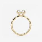 Elongated Cushion East West Hidden Halo Lab Grown Diamond Engagement Ring
