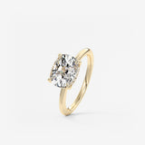 Elongated Cushion East West Hidden Halo Lab Grown Diamond Engagement Ring