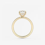 Cushion Hidden Halo Pave Lab Grown Diamond Engagement Ring