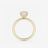 Cushion Hidden Halo Pave Lab Grown Diamond Engagement Ring