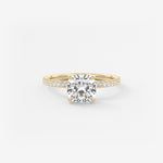Cushion Hidden Halo Pave Lab Grown Diamond Engagement Ring