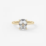 Elongated Cushion Cathedral Lab Grown Diamond Engagement Ring
