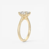 Elongated Cushion Cathedral Lab Grown Diamond Engagement Ring